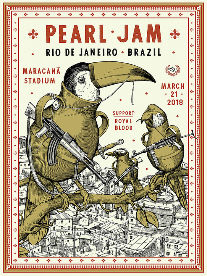 Cartaz oficial do show do Pearl Jam no Rio (Crédito: Reprodução )