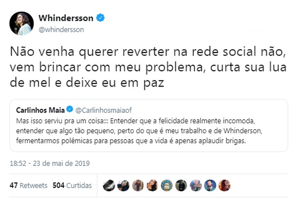  Whindersson Nunes e Carlinhos Maia trocam farpas nas redes sociais  - Imagem 6