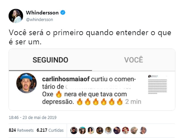  Whindersson Nunes e Carlinhos Maia trocam farpas nas redes sociais  - Imagem 3