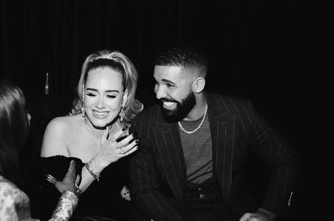 Adele e Drake na festa de aniversário do rapper (Foto: Reprodução/Instagram)