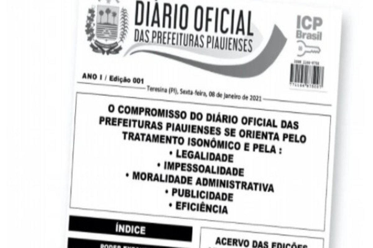 MPC atestou a regularidade do Diário Oficial das Prefeituras Piauienses (Foto: Reprodução)