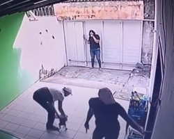 Criminosos fazem arrastão em casa e levam até cachorro da família; Vídeo