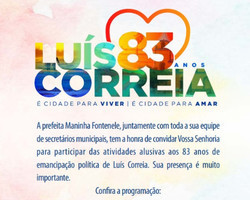 Programação comemorativa aos 83 anos de Luís Correia inicia neste sábado 17
