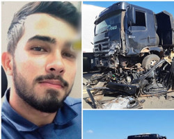 Jovem de 21 anos morre em grave acidente entre carro e caminhão na BR-135 