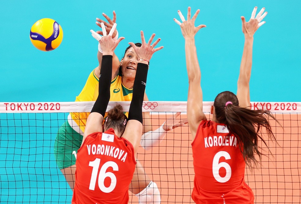 Tandara Brasil Rússia vôlei feminino Olimpíadas Tóquio — Foto: Toru Hanai/Getty Images