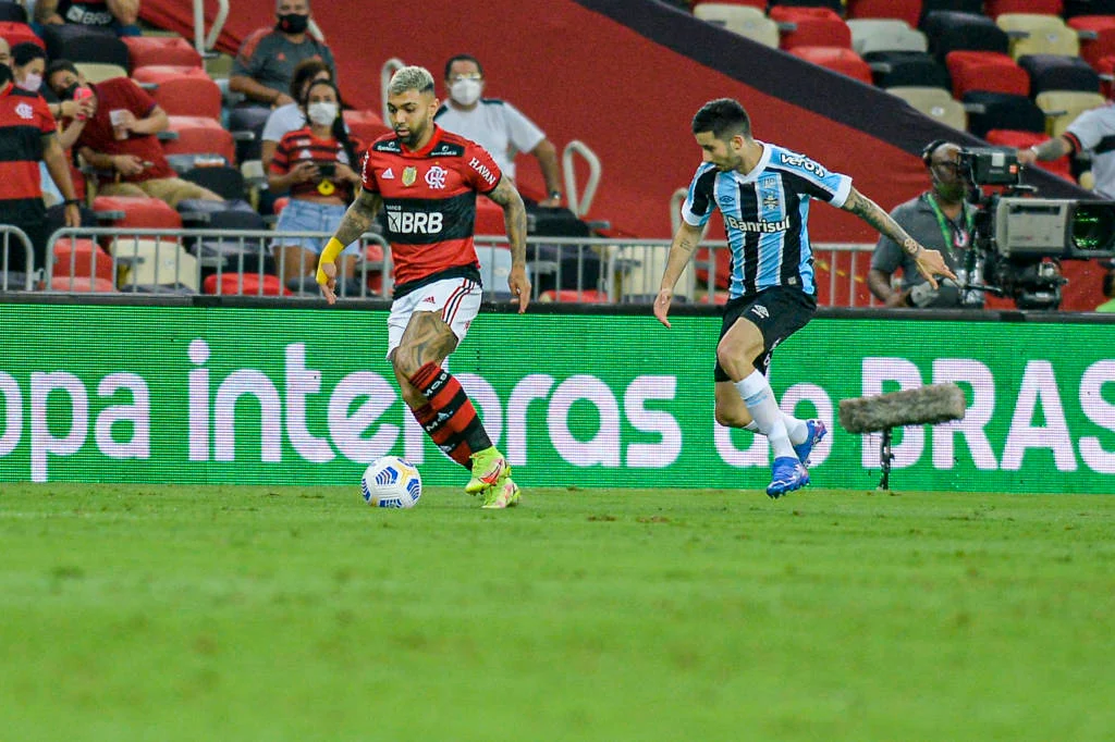 Gabigol durante lance no jogo contra o Grêmio. (Foto: Marcelo Cortes - Flamengo)(Foto: Marcelo Cortes - Flamengo)