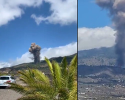 Vulcão  que pode causar tsunami no Nordeste entra em erupção em Las Palmas