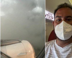 'Arremeteu com força total': Relata passageiro durante voo com forte chuva