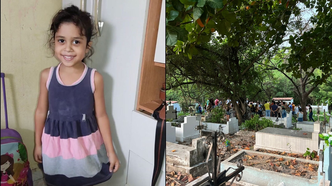 Criança de 6 anos baleada no bairro Ilhotas é sepultada sob forte comoção (Foto: Reprodução/ WhatsApp/ Yago Araújo)