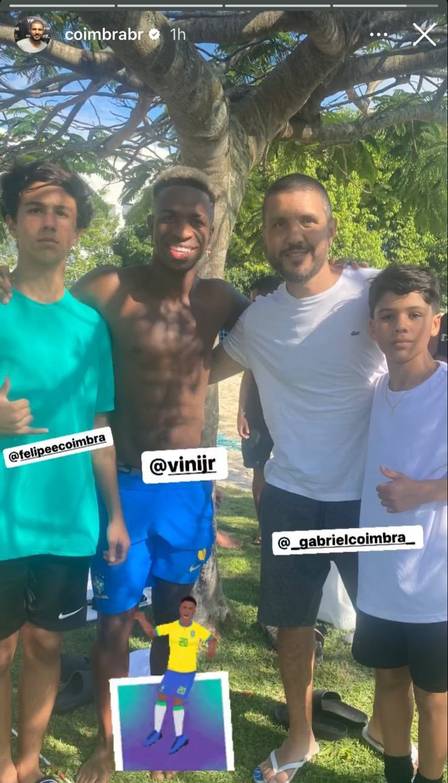 Vini Jr., filho e netos de Zico (Foto: Reprodução/Instagram)