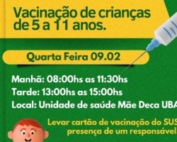 Secretaria de saúde de Lagoinha vacina crianças de 05 a 11 anos de idade