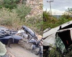 Idoso morre após colisão entre carro e moto na PI-115 em Assunção do Piauí