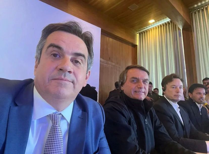 Ciro Nogueira. Jair Bolsonaro, Elon Musk e Fábio Faria durante encontro em São Paulo Foto: Reprodução-Instagram