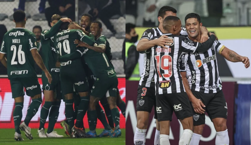 Palmeiras e Atlético-MG disputam protagonismo na temporada (Foto: Cesar Greco/Pedro Souza/Montagem L!)