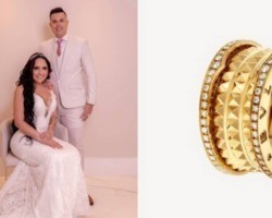  Em casamento de luxo, Perlla se casa hoje. Aliança avaliada em R$ 100 mil
