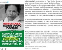 Petistas denunciam “fake news” contra Regina Sousa e desafiam Ciro Nogueira