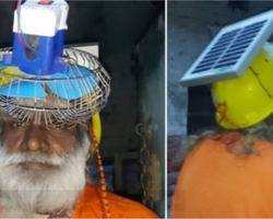 Indiano cria capacete com ventilador a energia solar para enfrentar calor