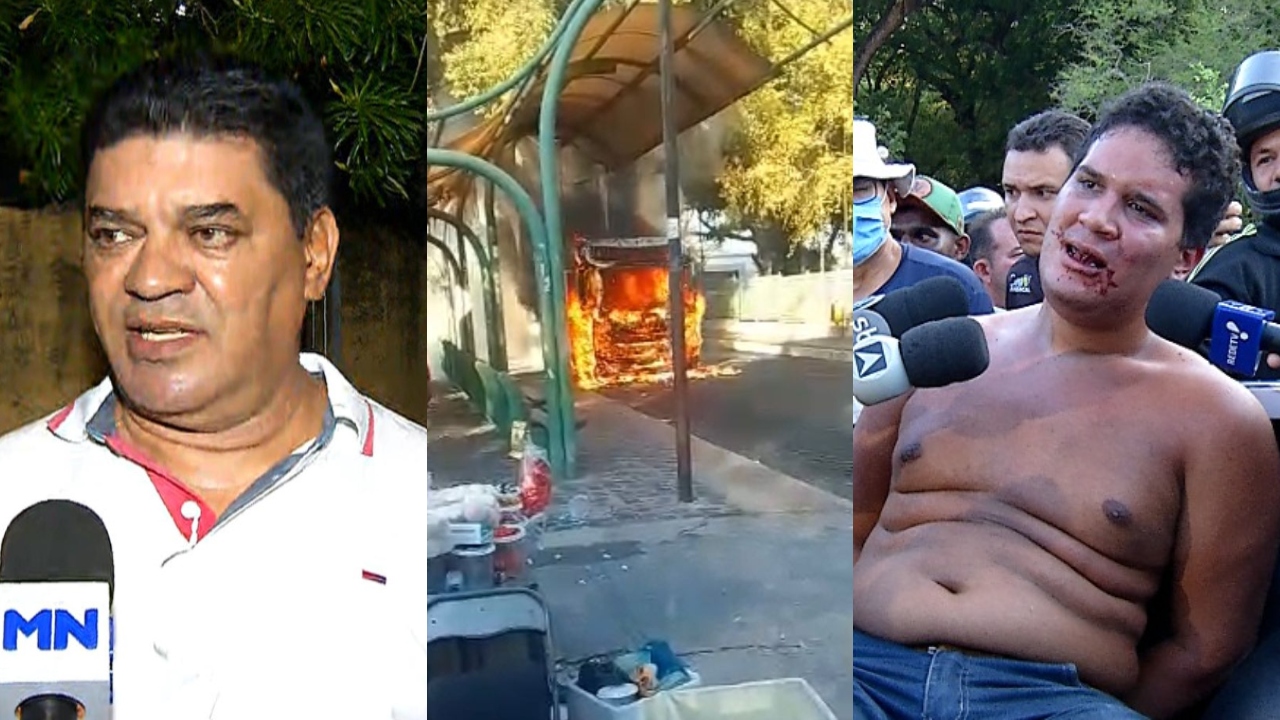 “Cidadão bom, mas infelizmente surtou”, diz pai de homem que incendiou ônibus (Foto: Rede Meio Norte)
