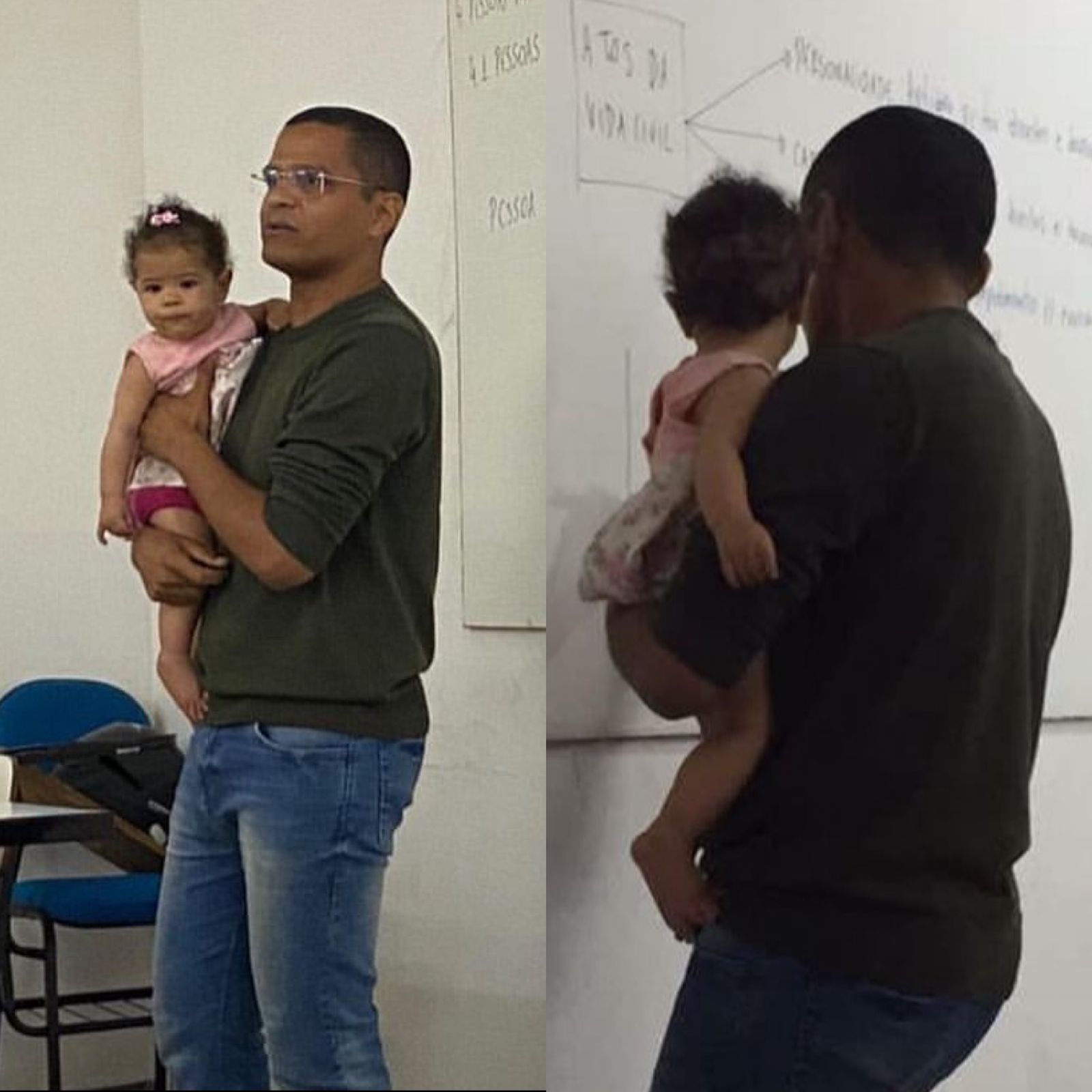 Professor Ismael Silva viraliza ao segurar bebê de aluna durante aula - Imagem 1