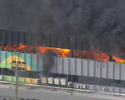 Incêndio atinge aeroporto do Galeão, no Rio de Janeiro
