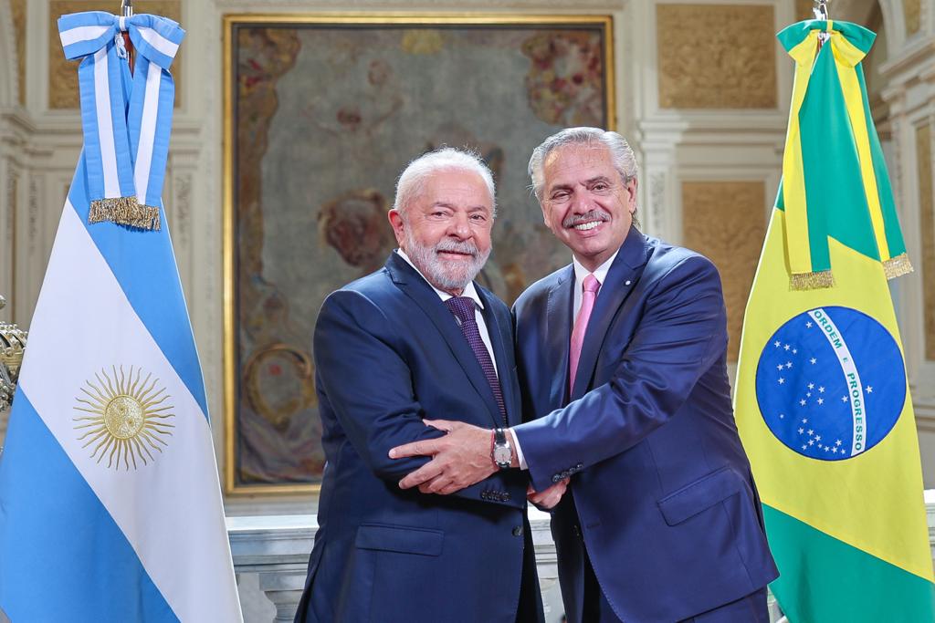 Os presidentes Lula e Alberto Fernández Foto:Ricardo Stuckert