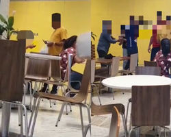 Vídeo mostra menor sendo apreendido em shopping após tentativa de golpe