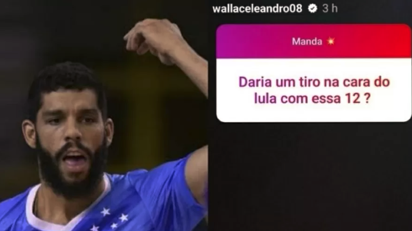 Sada Cruzeiro afasta Wallace após jogador incitar tiro em Lula