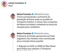 Rafael anuncia 3 medidas para solucionar crise do transporte em Teresina