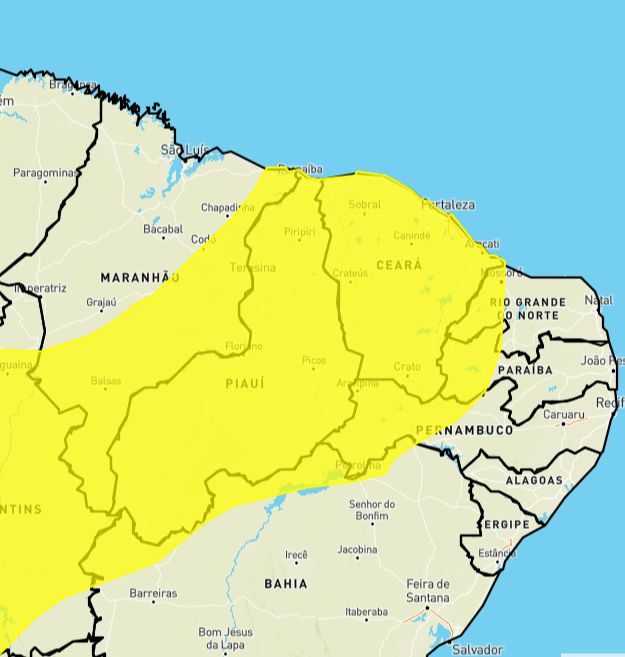 Piauí tem alerta para chuvas intensas em todos os municípios (Foto: Reprodução)