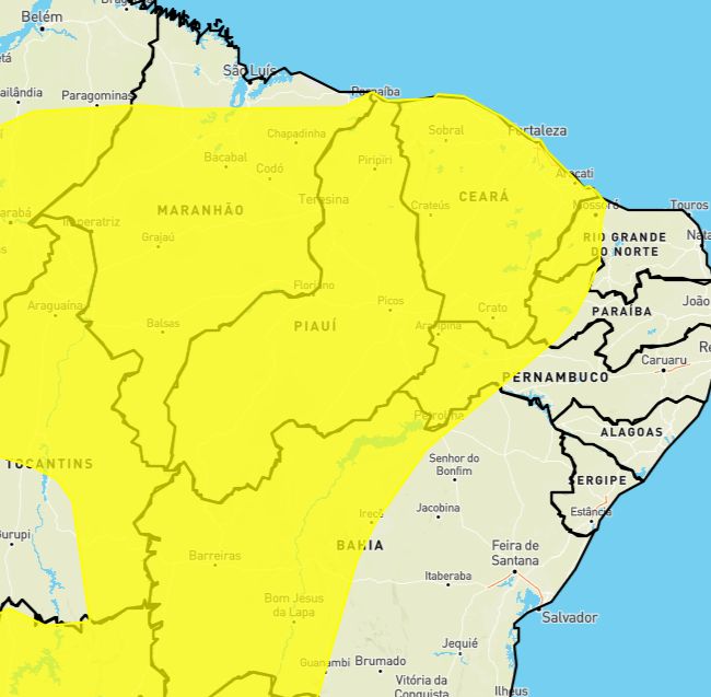 Piauí tem todas as cidades com alerta de chuvas intensas, informa Inmet - Imagem 1