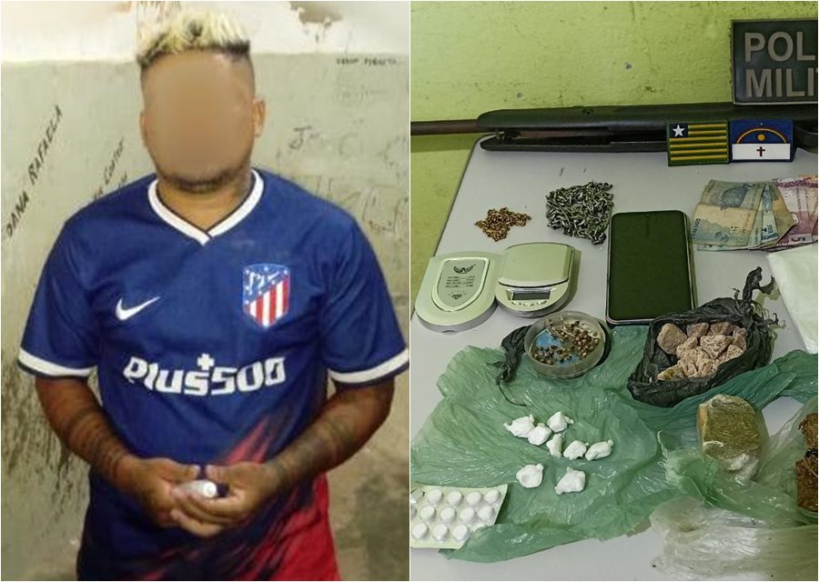 PM prende suspeito de tráfico de drogas e recupera arma em Marcolândia - Foto: Divulgação/SSP-PI