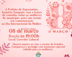 Prefeitura de Esperantina divulga evento do dia Internacional da Mulher