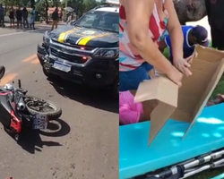 Motociclista fratura as pernas após colisão com viatura da PRF no Piauí