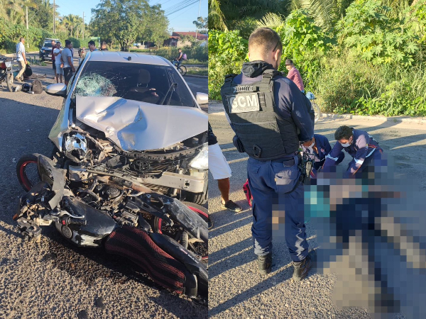 Homem morre após colisão de moto e carro no bairro Nova Teresina 