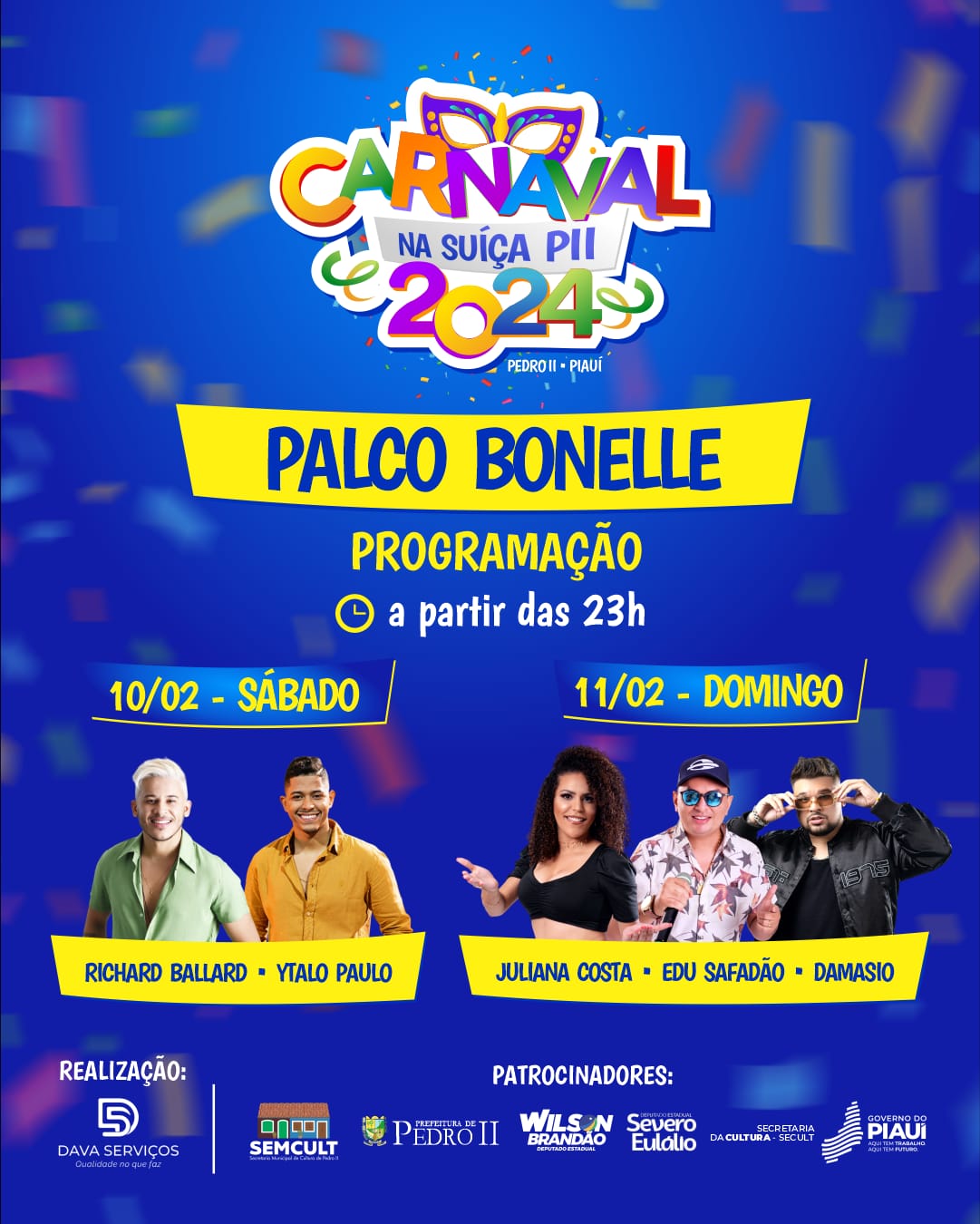 Prefeitura de Pedro II divulga programação do carnaval 2024