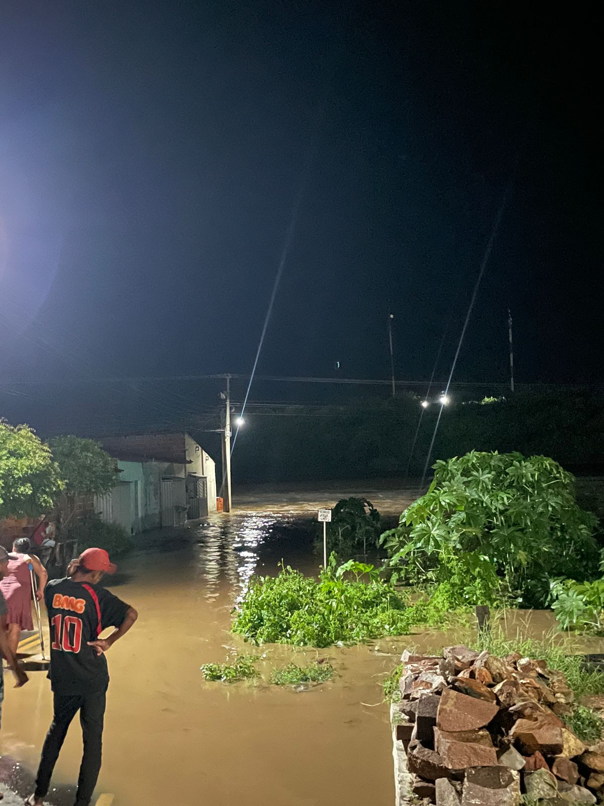 Água invade casas em Caridade do Piauí; cerca de 50 estão desabrigados (Foto: Reprodução)