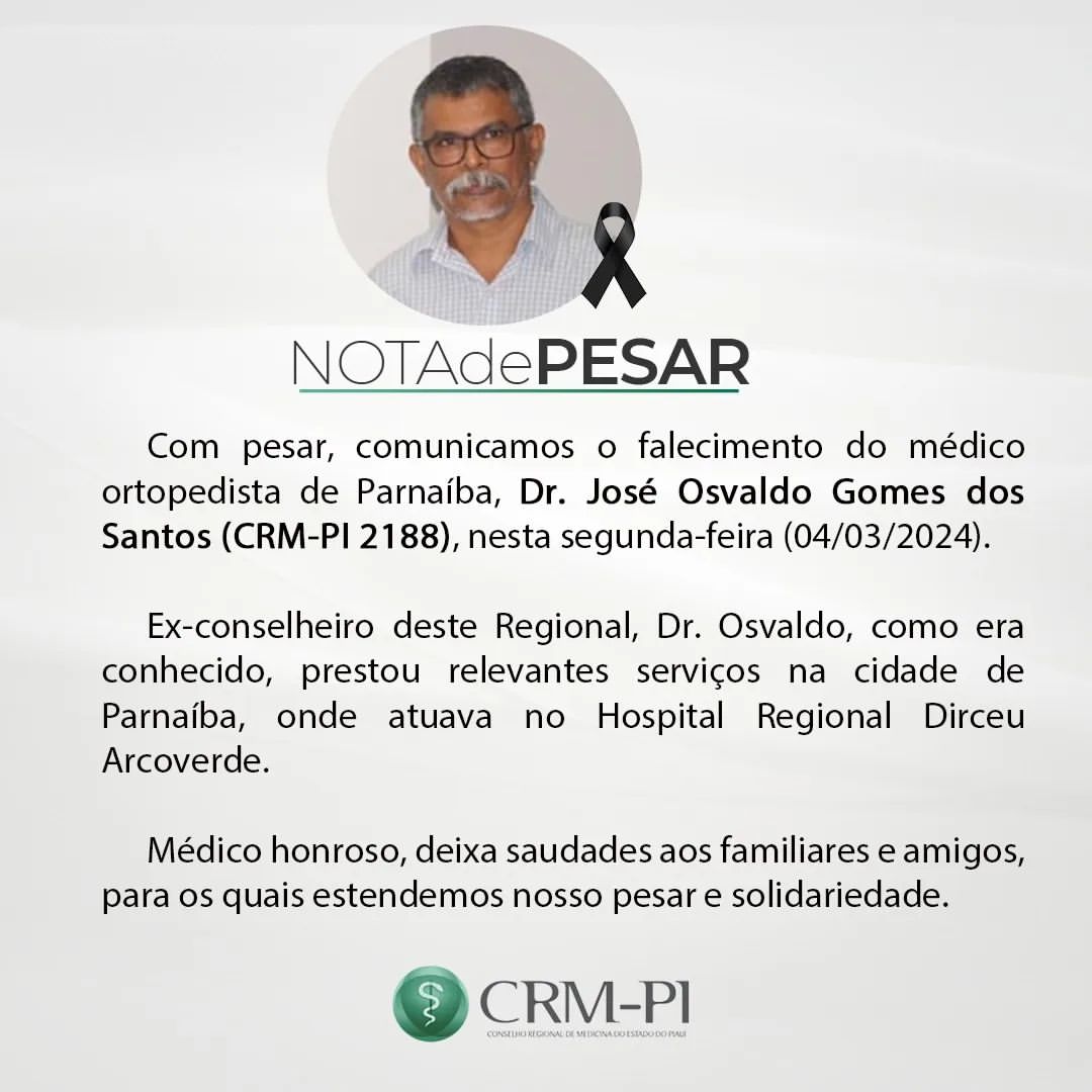 CRM-PI lamenta morte de médico que sofreu descarga elétrica em fazenda no Piauí - Imagem 1